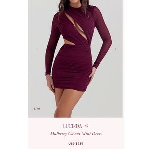 House of CB Mulberry Cutout Mini Dress Lucinda dress